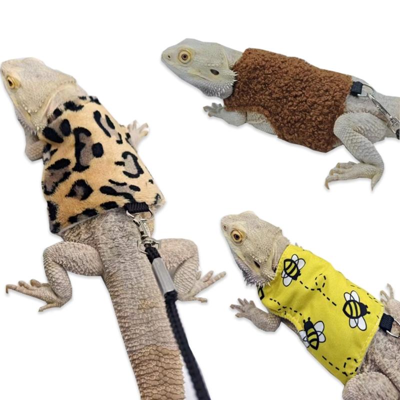 Small Pet Harness Vest Lizards Costume Chest Harness Winter Warm Clothes for Geckos Fashion Reptiles Clothes Accessories