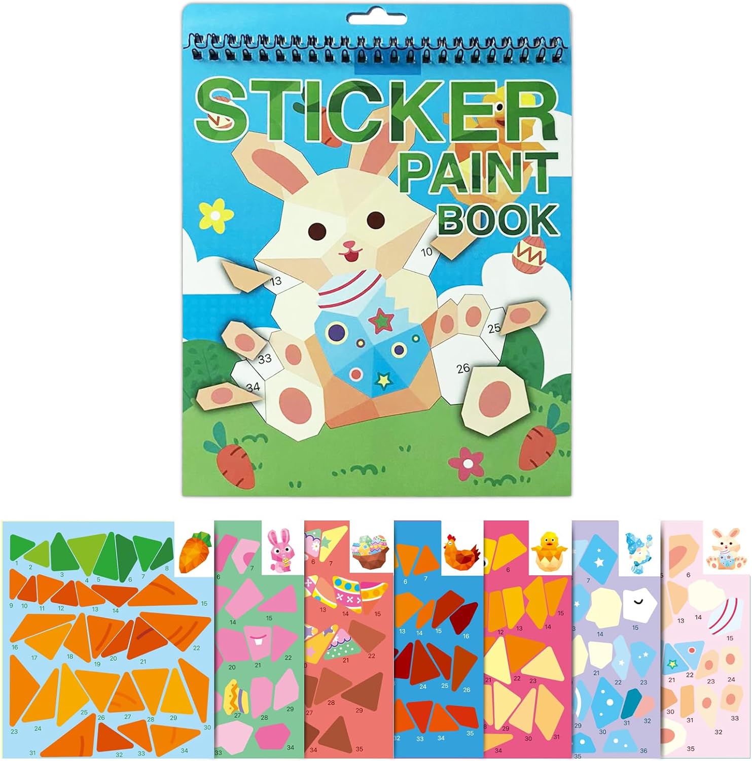 

1 Set Shamrock Summer Rabbit Magic Sticker With Number,Sticker Paint Books For Birthday Play Brain Games ,Road Plane Travel Plaything