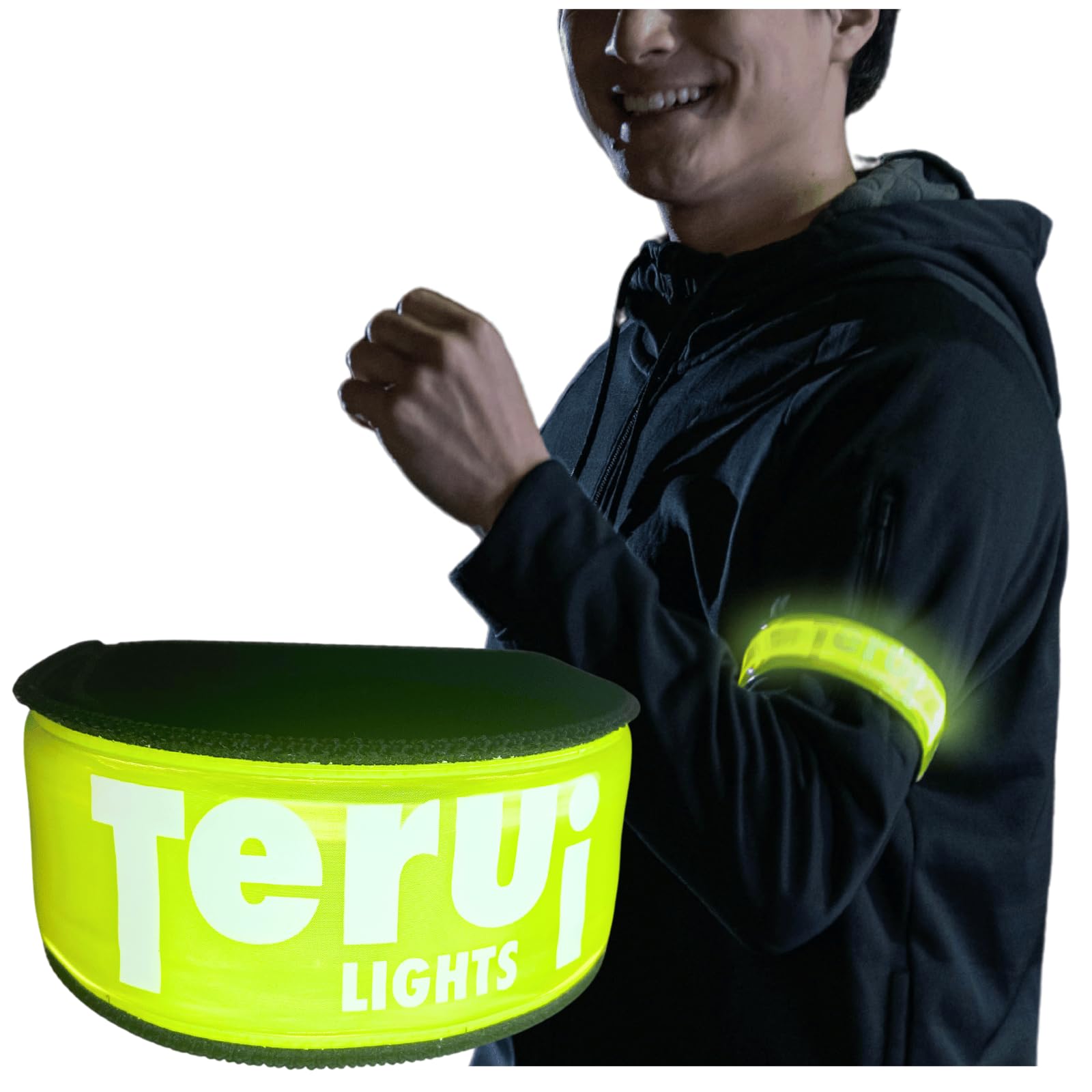 

Светодиодная светоотражающая повязка на руку для ночного бега TERUI Lights Osaka, флуоресцентная светоотражающая лента для ночного времени, водонепроницаемая, для бега трусцой, ходьбы,