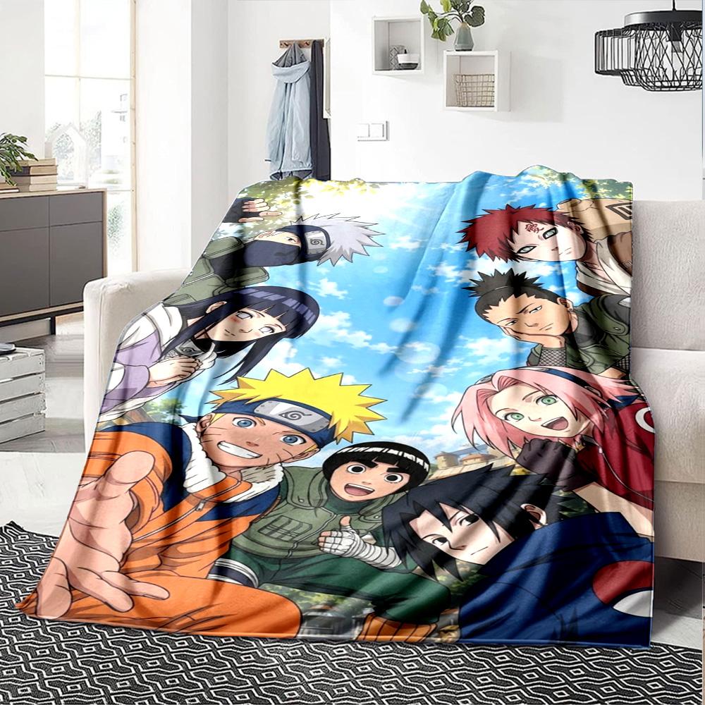 Naruto Blanket Comfortable Perfect for Office Chair Sofa Couch All-Season Use Playful Design Gifts For Family Or Friends