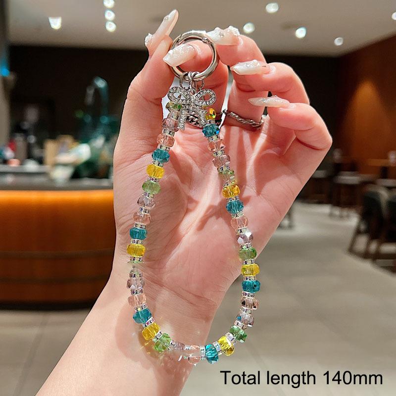 

Радужная дофаминовая цепочка для телефона из бусин, брелок, градиент, женский кулон для сумки, подвесной, маленький подарок