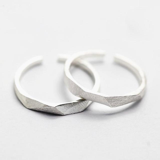 2 Stück Liebesherz Elektrokardiogramm Paar Offene Ringe Für Frauen Männer Liebhaber Schwarz Silber Farbe Verlobung Hochzeit Valentinstag Geschenk white
