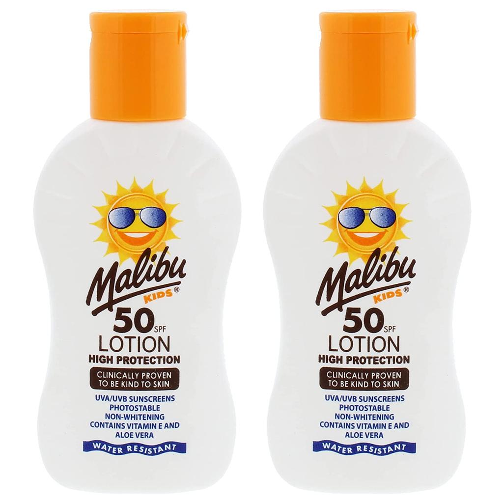 Malibu Children's Sunscreen Lotion SPF50 100ml - Twin Pack