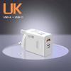 120W Schnellladeblock UK EU US Universeller Stecker Duale USB-A- und Typ-C-Anschlüsse Tragbares Ladegerät für Zuhause, Büro, Reisen