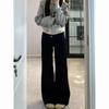 Spice Girl Low-rise Micro-flared Jeans Women's Autumn New Black Slim-fitting Loose and Thin Casual Floor Pants