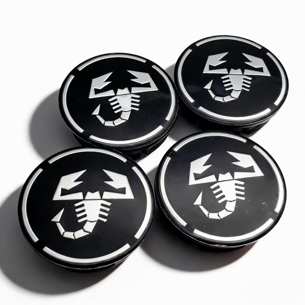 4pcs Scorpion Logo Emblem Badge Car Wheel Center Caps 48MM Clips 42MM Wheels Hub Cap Rim Hubcaps Dust Cover Replace Accessories