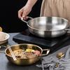 Japanese Silver Gold Stainless Steel Double Handle Noodle Soup Cooking Pot Mini Hot Pot 18-26CM