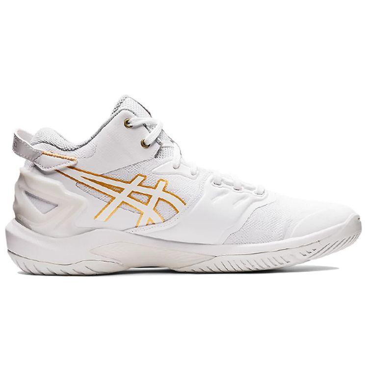 Asics Gel-Burst 26 Round Toe Comfortable Mid-Top Basketball Shoes Unisex Sneakers White Platinum 1063A047-100