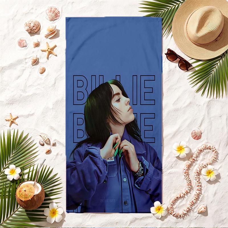 Billie Eilish Soft Beach Towel Stylish Beach Pool Towel for Summer Seaside Vacation Travel