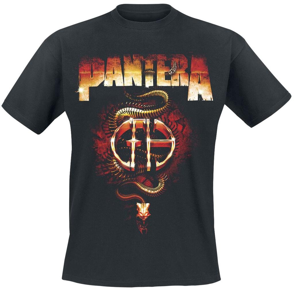 2026 Pantera Dual Album T-Shirt, Thrash Metal T-Shirt mit rissigem rotem Logo & klassischem Faust-Po-Druck