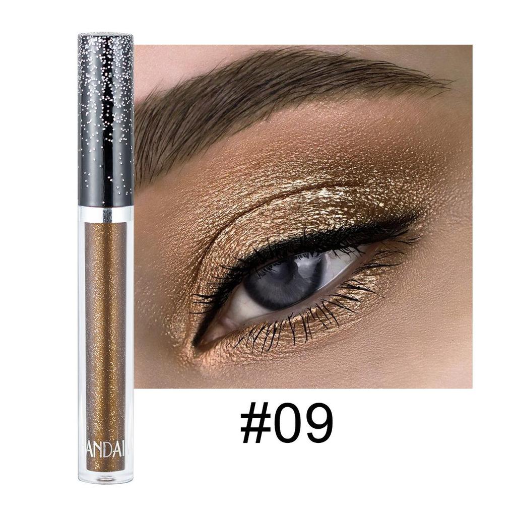 12 Farben Single Diamond Liquid Eye Shadow Psychedelic Pearl Shiny Eye Shadow Liegendes Seidenraupentränen-Make-up