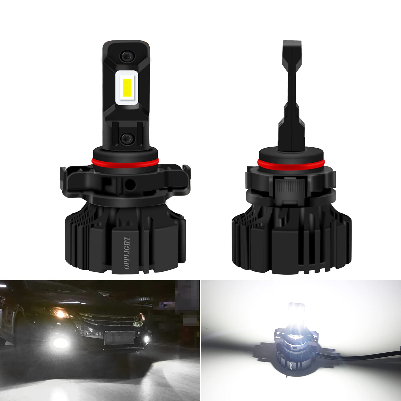 

OPPLIGHT Светодиодная противотуманная фара PSX24W, Белая, 6000K, Совместима с Toyota 86 BR-Z Impreza и PSX24W белый