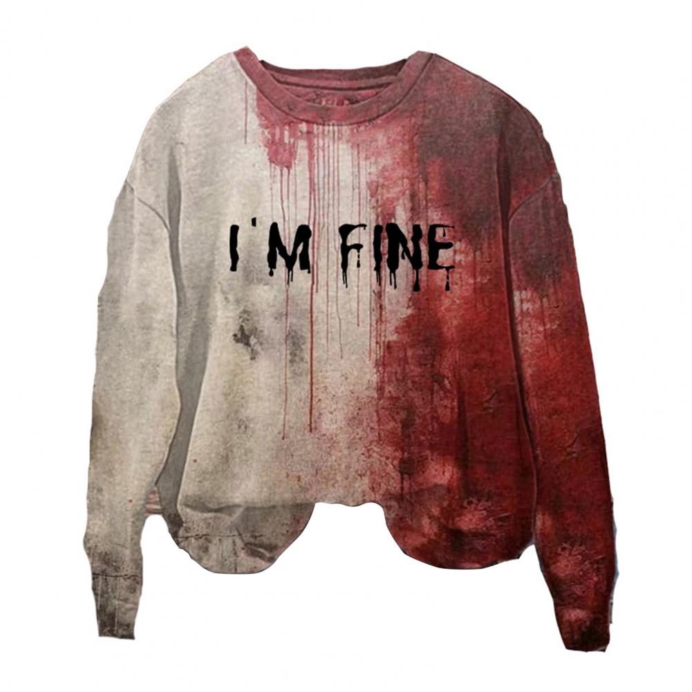Unisex mikina s kapucí Bloodstain tisk Halloween Haunted House Cosplay Top Stahovací šňůrka Kapsa s kapucí Dlouhé rukávy Volná Mikina
