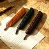 Handmade Cowhide Leather Pencil Case - Retro Stationery Bag for Business and Cultural Play
