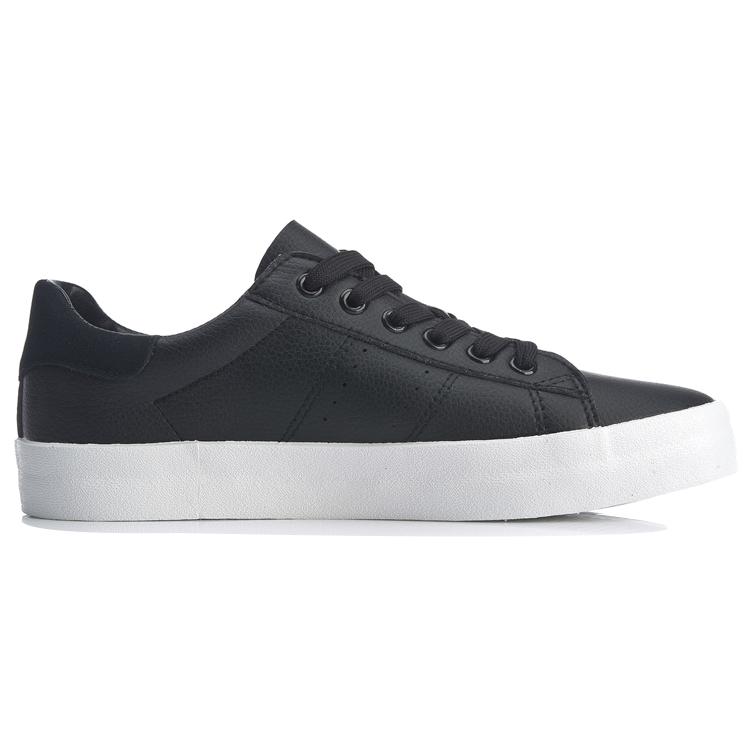 Li Ning Vulc Slip Resistant Abrasion Resistant Cushioning Low top Skateboard Shoes Men's Black AGCQ055-1