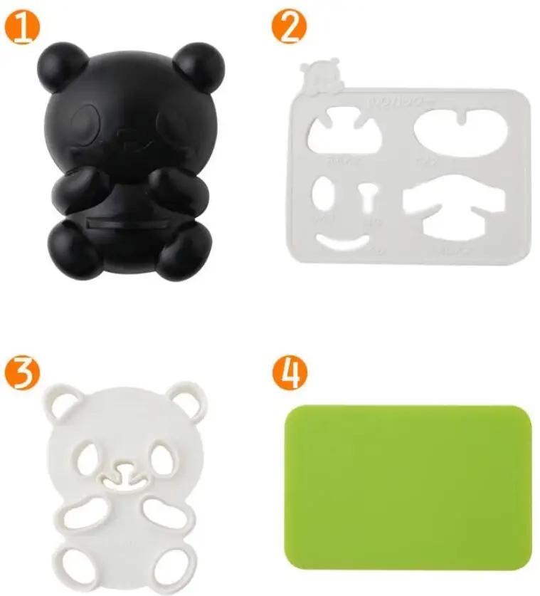 

4 in 1 Baby Panda Sushi Mold DIY Panda Rice Mold Plastic Sandwich Cutter Cake Bread Toast Mold Maker