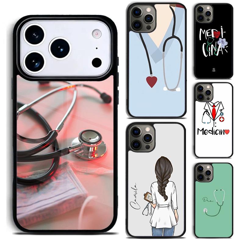 Cartoon Medicine Nurse Doctor Phone Case For iPhone 17 16 15 14 13 12 11 Pro Max Plus 17Air Soft Silicone Cover