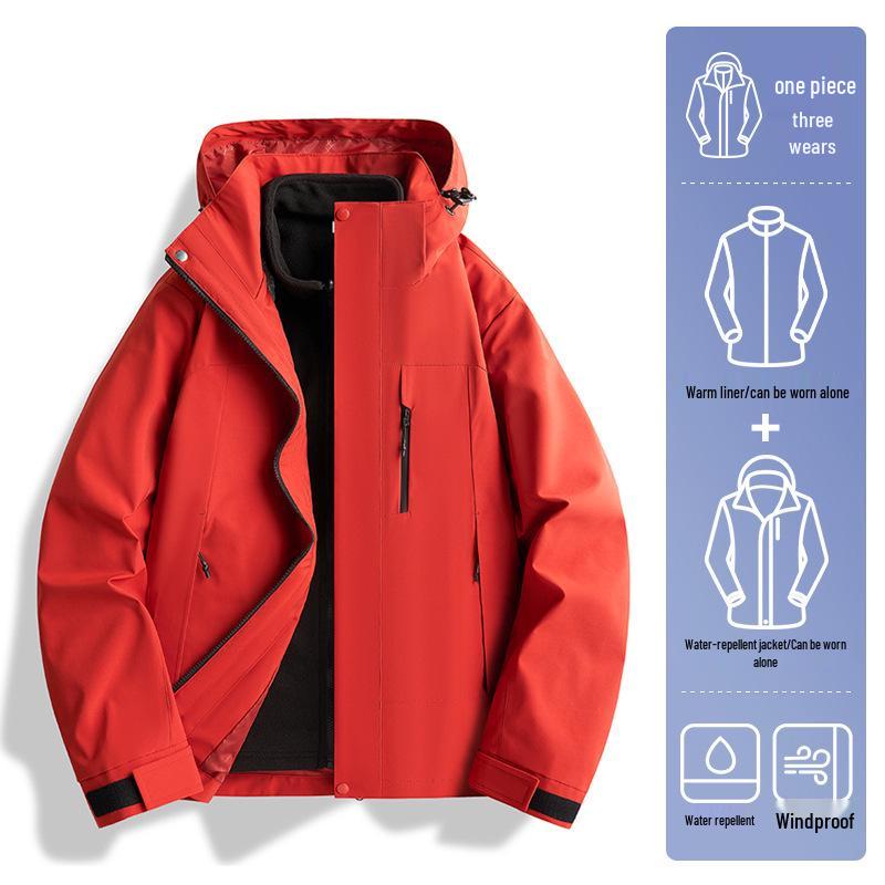 2024 Unisex Outdoor Windproof & Waterproof Jacket with Detachable Liner for Travel, Hiking, & Mountaineering