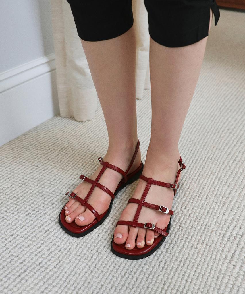 Moodnight Fidel Layered Belted Strap Flat Sandals - 6 Colors (Type A)
