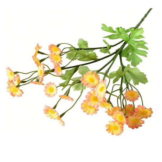 Artificial Flowers 30 Heads Silk Cloth Chamomile Stems Pastoral Style Fake Flowers Wall Wedding Decor Photo Props