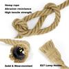Light Decoration Creative Rope Lamp Vintage Durable Hemp Rope Pendant Lamp Hemp Rope Material Minimalist Hanging lamp Country