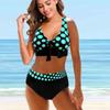 2024 Nuovo costume da bagno bikini stampato taglie forti da donna, due pezzi, da spiaggia, da spiaggia, 5XL