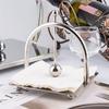 Porte-serviettes plat en acier inoxydable pour cuisine, bureau, support décoratif à mouchoirs pour comptoir avec bras lesté, parfait pour les fêtes
