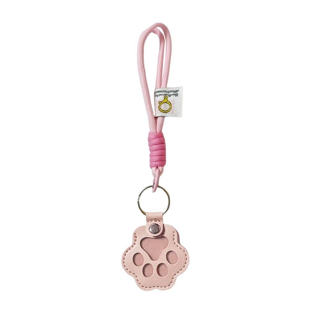 Fashion Leather Pet Hair Keychain Paw Shape Decoration Cat Fur Storage Pendant Refillable Charm Cat Paw Key Chains Bag Accessory