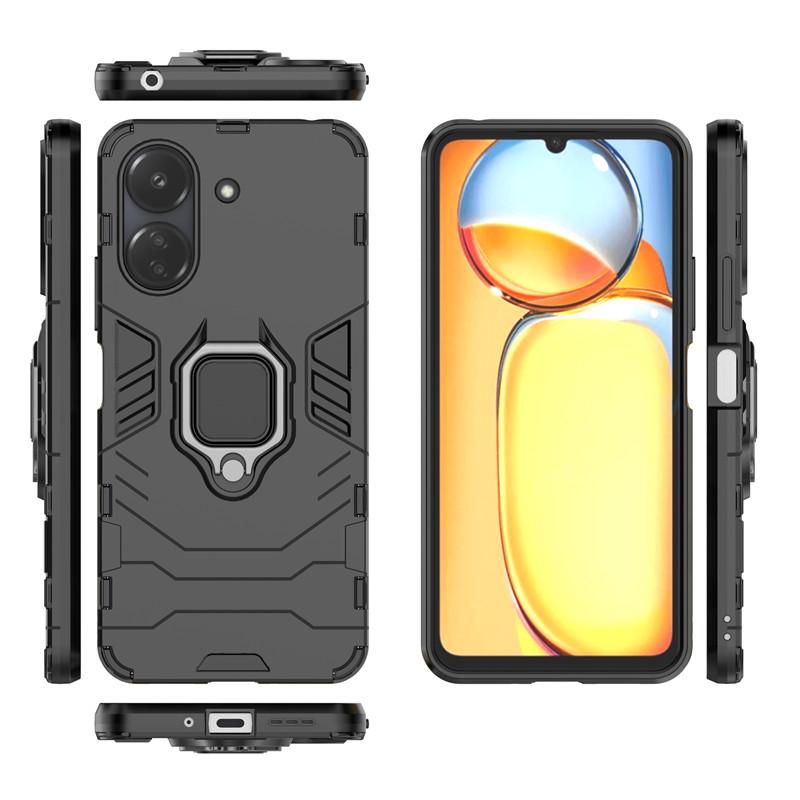 For Xiaomi Redmi 13C Case Hard Armor Finger Ring Protective Bumper For Redmi 13C 12 12C 10C 10 9 9C 9T Case For Redmi 13 Cover