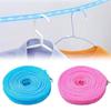 Laundry Rope (Set of 2) Blue Clothes Drying Rope with Hanger Slits and Hanger Stops, Windproof Clothes Drying Rope, Portable, for Travel, Campi