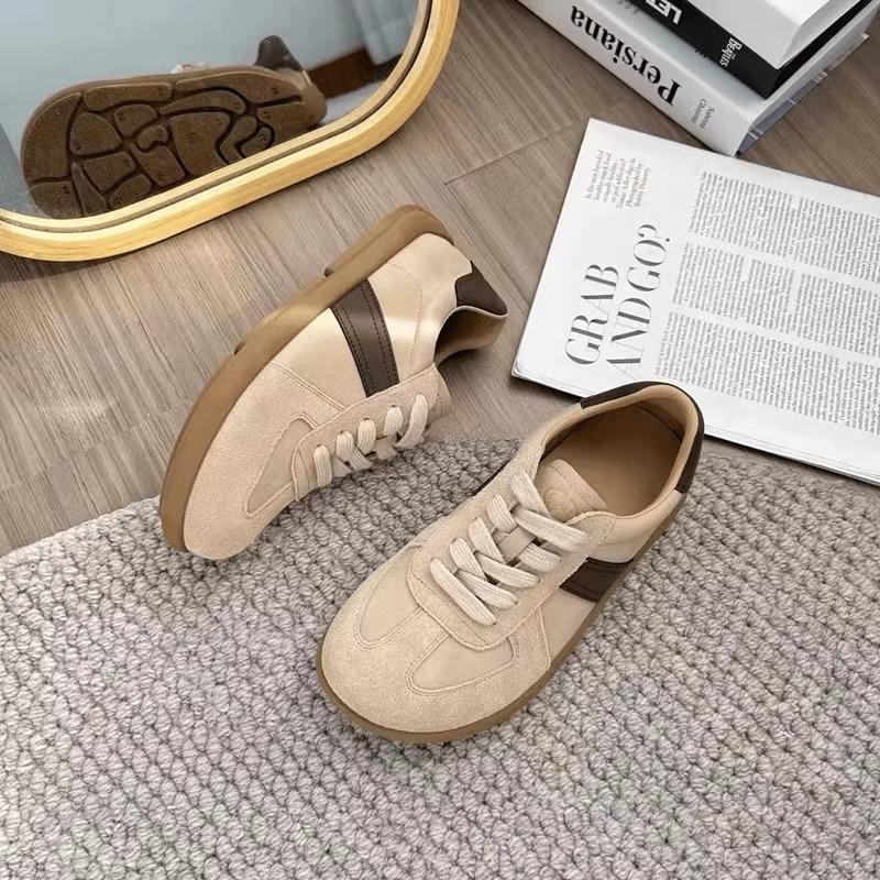 Round Head Doll Head German Training Shoes Women's 2025 Spring and Autumn New Korean Version Flat-soled Forrest Gump Shoes Casual Sports Board Sho