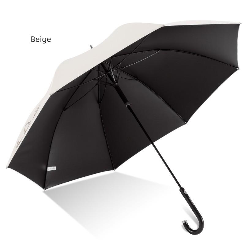 Simple and Creative Automatic One-Touch Opening Waterproof and Windproof Umbrella with Black Coating for Sun Protection and Shading, Long Handle