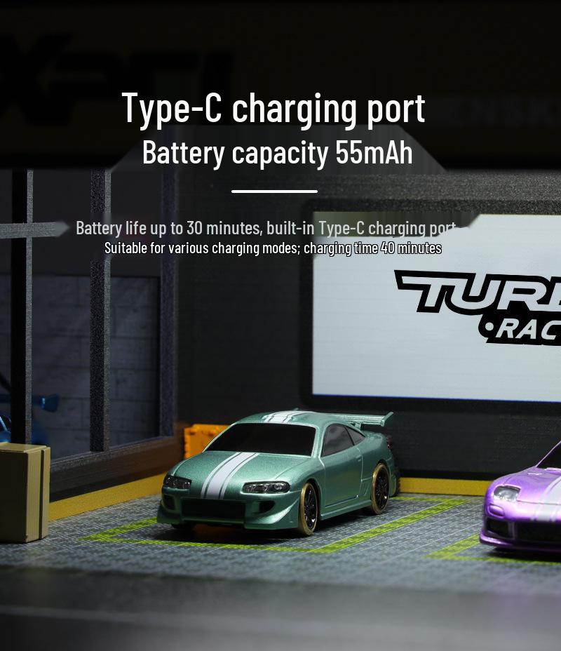 1:76 Scale Turbo Racing RC Drift Car Model - C61 C62 C63 C64 Simulation