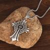 Vintage Men'S Personality Croxing Titanium Steel Chain Pendant Necklace