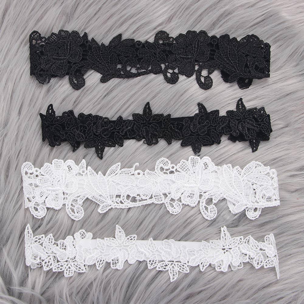

Bridal Hollow Out Flower Band Lace Leg Garters Garters чорний