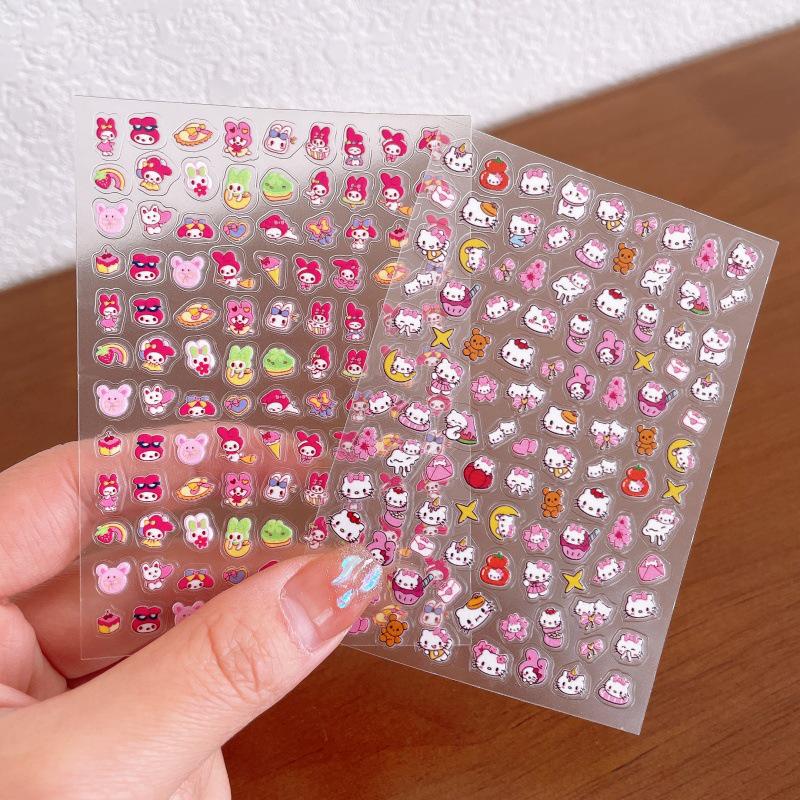 5D Embossed Cartoon Nail and Phone Stickers for Kids