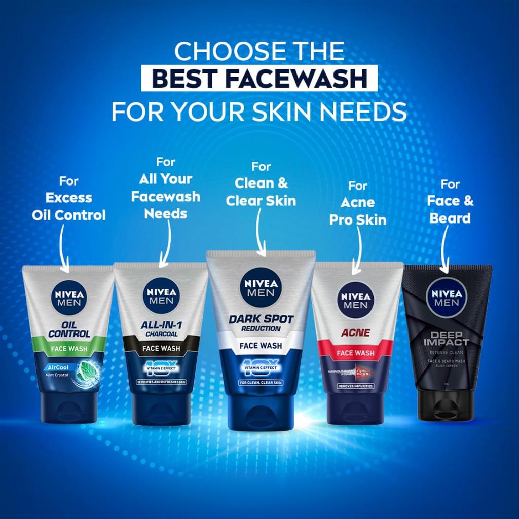 Nivea Männer Akne-Kontrolle Gesichtswaschgel 50 G Für Fettige Haut Mit Magnolienrinde | Reinigt Poren, Entfernt Schmutz & Öl | 12H Öl-Kontroll-Formel