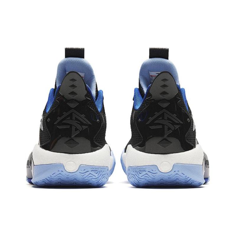 Anta Shock Wave 5 Team Cushioning, Wear Resistant Low Top Basketball Shoes Men's Black Blue Sneakers 112411606-3