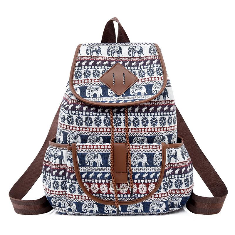 Schultasche ethnischer Stil Mode Retro-Druck Rucksack Trend große Kapazität lässig Zugband Damen Tasche exotischer Stil Rucksack