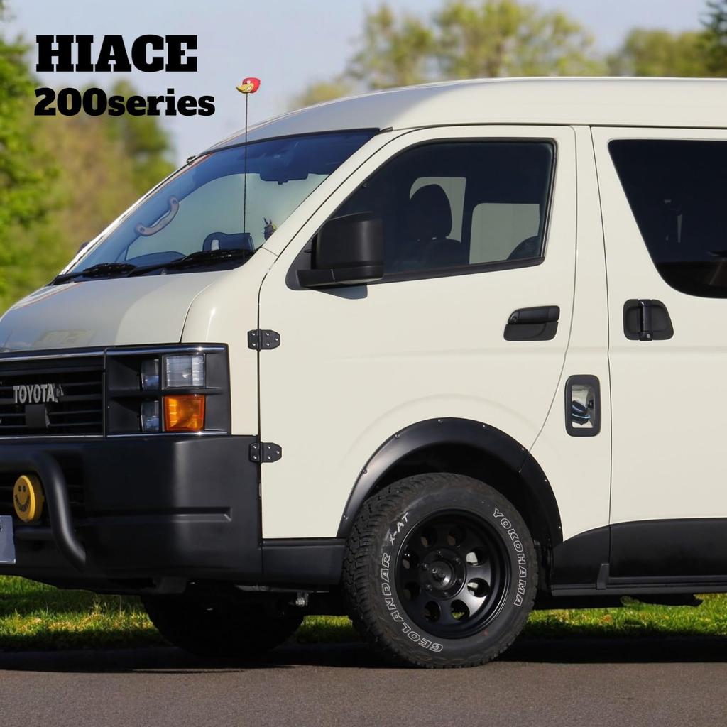 Set of 4 Dummy Hinges for Toyota Hiace Tape Stainless Steel Custom Accessory Outer Door Hinges by Three B Works Caravan, Double-Sided Attachment,