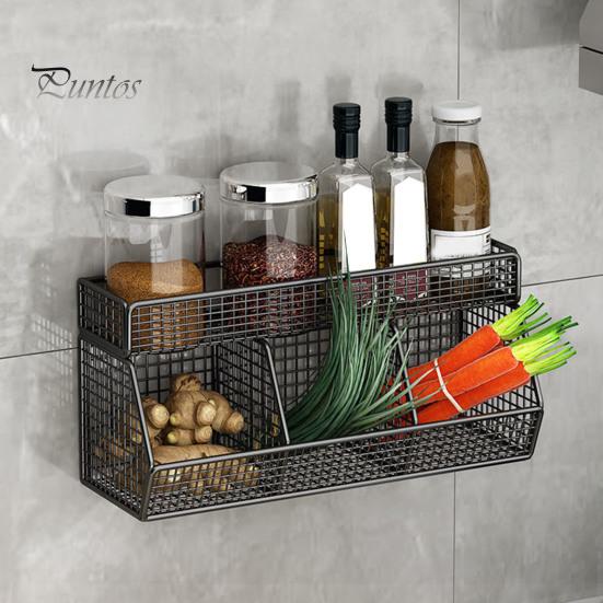 Wire Mesh Storage Basket Large Capacity Strong Load-bearing Easy Installation Wall Mounted Shelf Organizer Basket