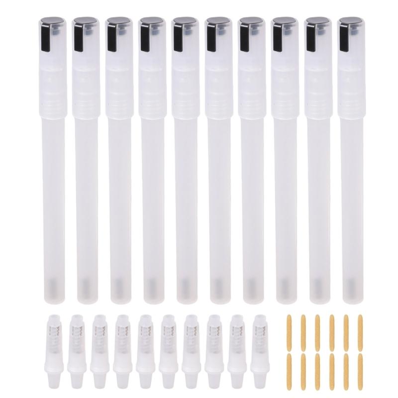 

Transparent Refillable Paint Markers Set Of 10 For Multi Surfaces Writing On Canvas Fabric Glass And Paper Reusable Acrylic Ink Pen With Precisions