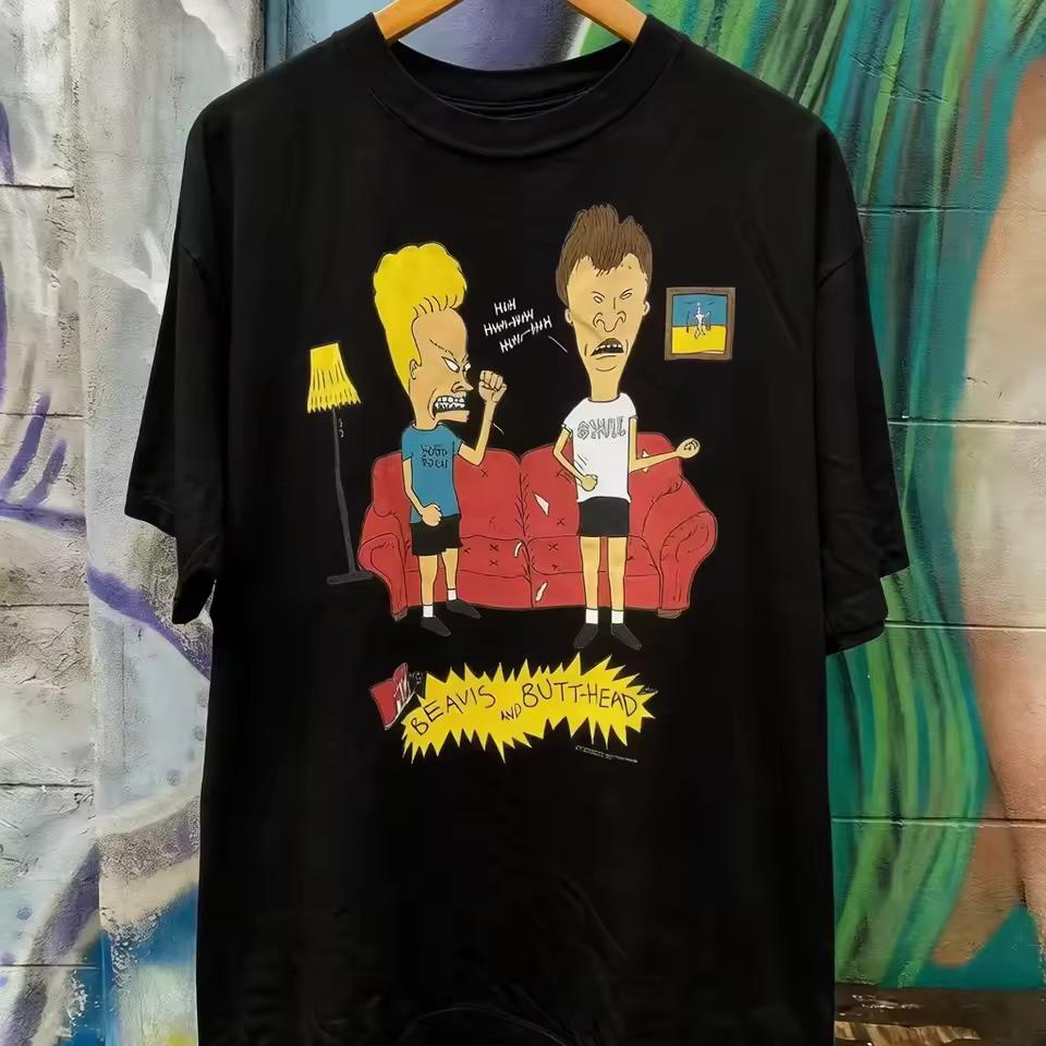 Fashionable Men's and Women's Pure Cotton Street Short-sleeved T-and kids tshirts Beavis and Butt-head Anime-related Merchandise