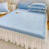 Set de Tres Piezas de Estera de Verano de Seda de Hielo para Gorro, Sábana Bajera 2024 Nuevo Verano Dormitorio de Estudiantes Individual Lavable