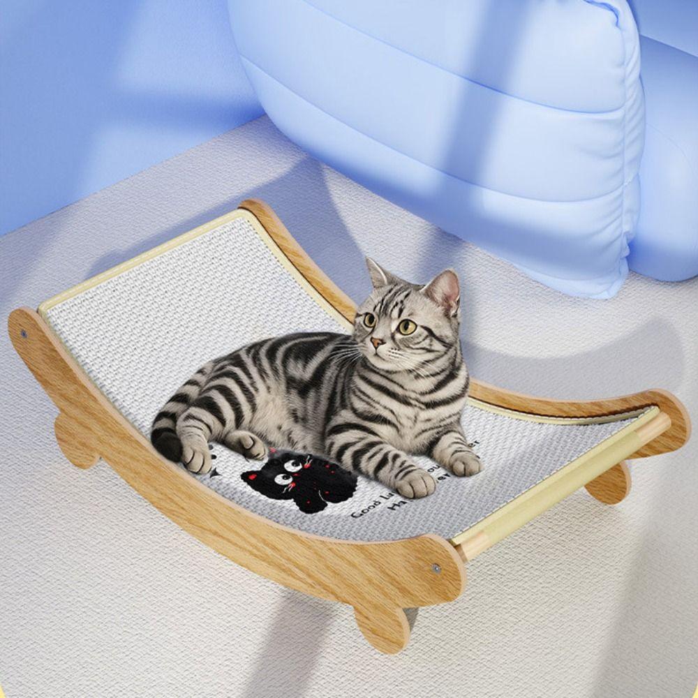 Wear-resistant Cat Scratching Board Wooden Cat Rocking Chair  for Cats Dogs