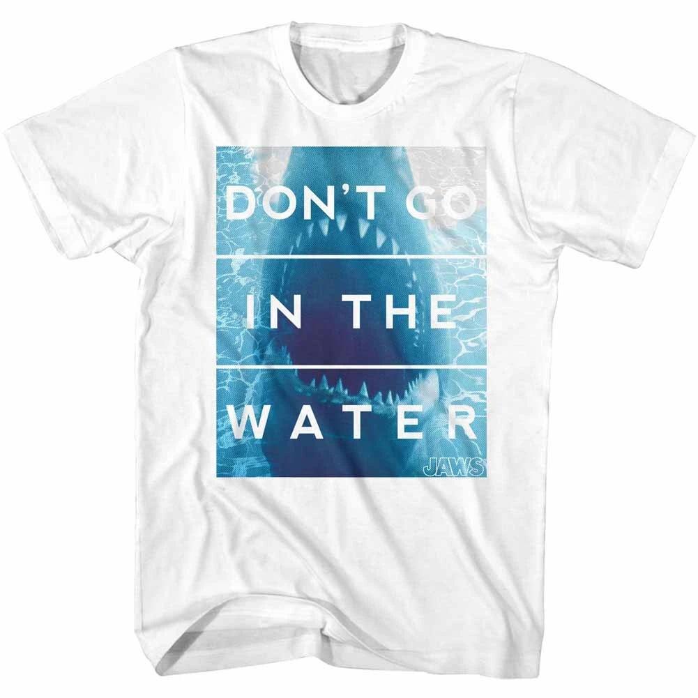 Jaws 70's Thriller Movie Don't Go In The Water Open Mouth Shark Men's T Shirt