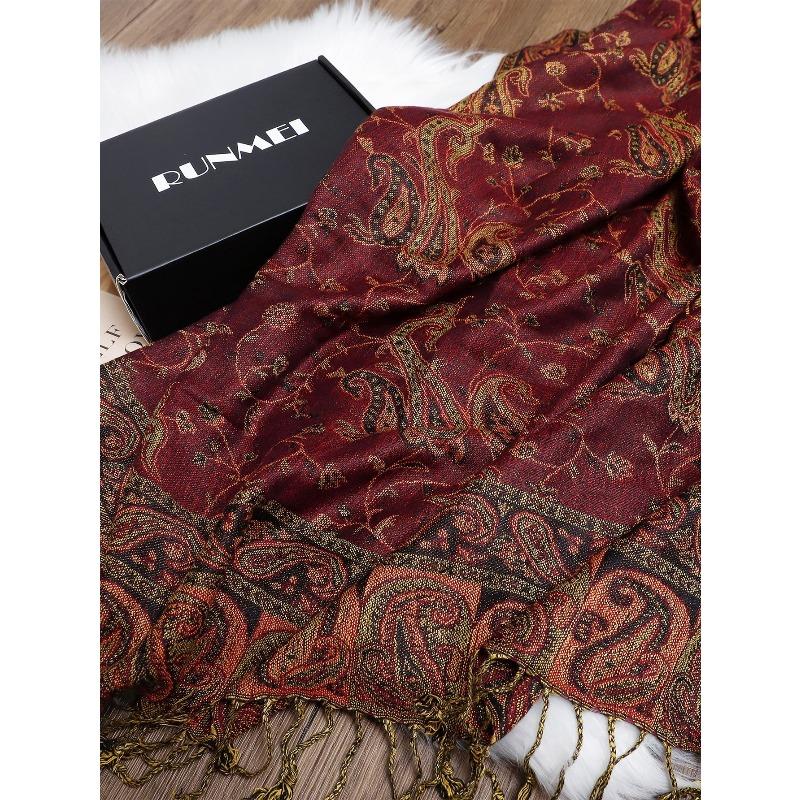 Luxury Winter Cashmere Pashmina Shawl Lady Wrap Warm Autumn Scarves Design Print Female Foulard Cotton Stoles Scarf