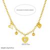 Collier Cœur Multicharms Doré avec Chaîne Maillons Paperclip