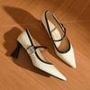 Fashion New Design Women Pumps High Heeled Sandals Pointed Toe Marry Jane Shoes High Quality Pu Heels Fashion Ladies Shoes 2025