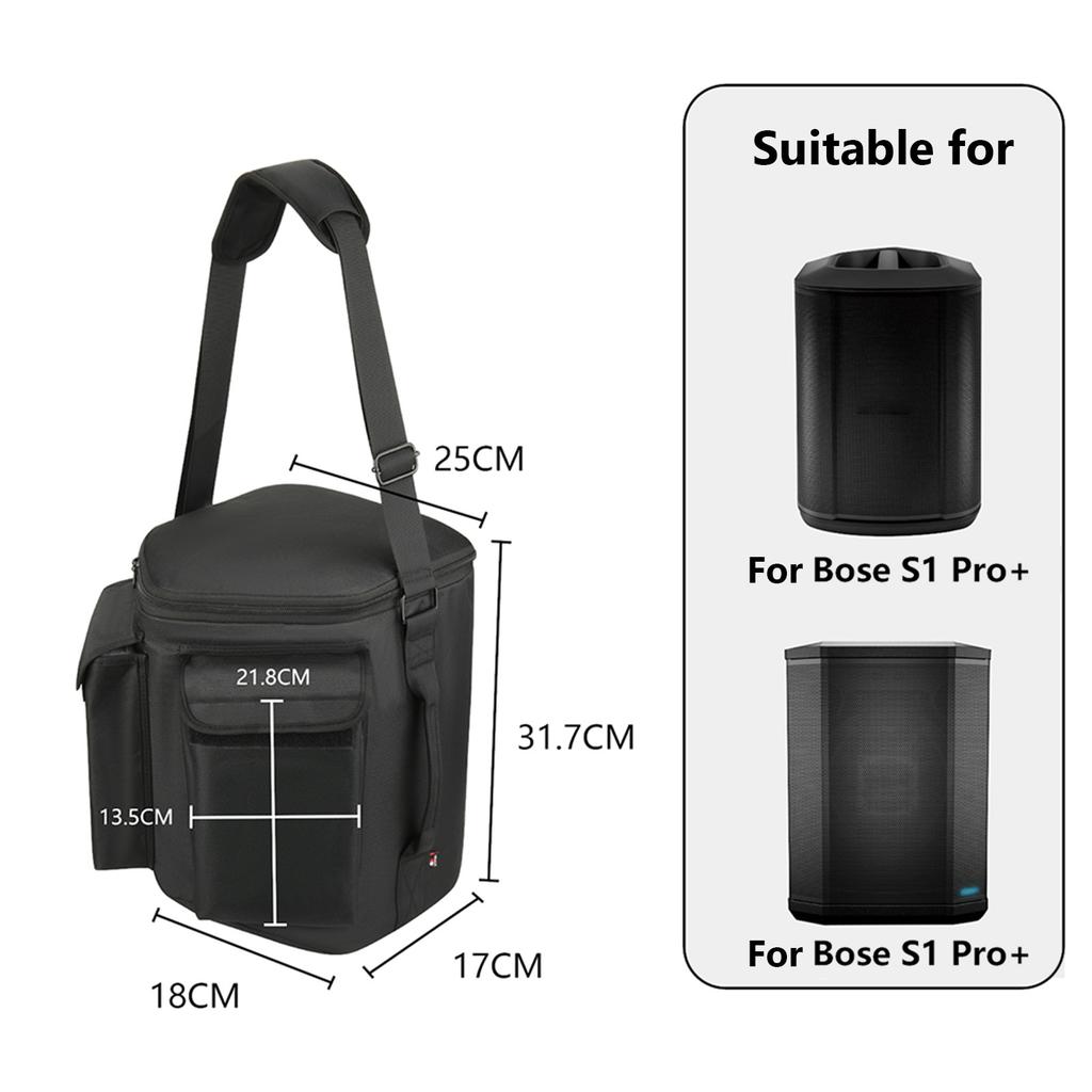 Travel Carrying Case Shockproof Shoulder Bag with Handle&Shoulder Strap&Accessory Pocket for Bose S1 Pro/for Bose S1 Pro+